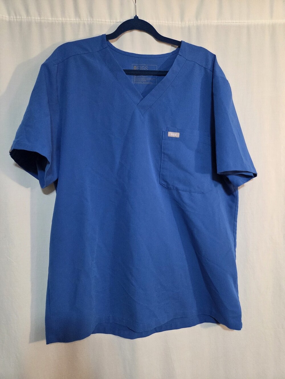 Figs Technical Collection XL Royal Blue V-Neck Scrub Top